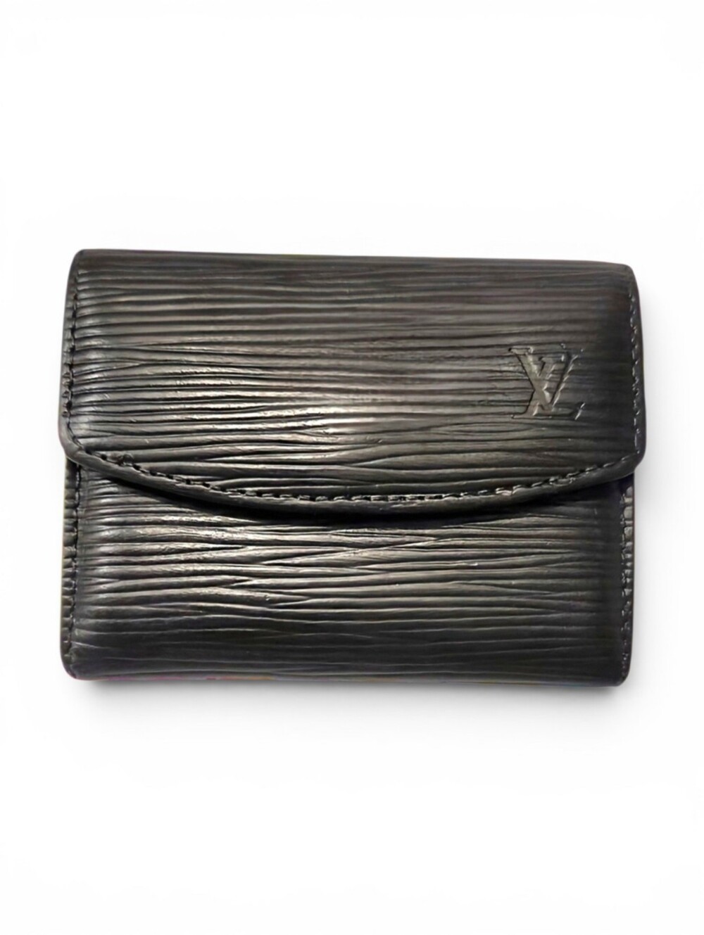 AU - Louis Vuitton Beautiful Elise Epi Lea Black Coin & Card Holder Appears New
